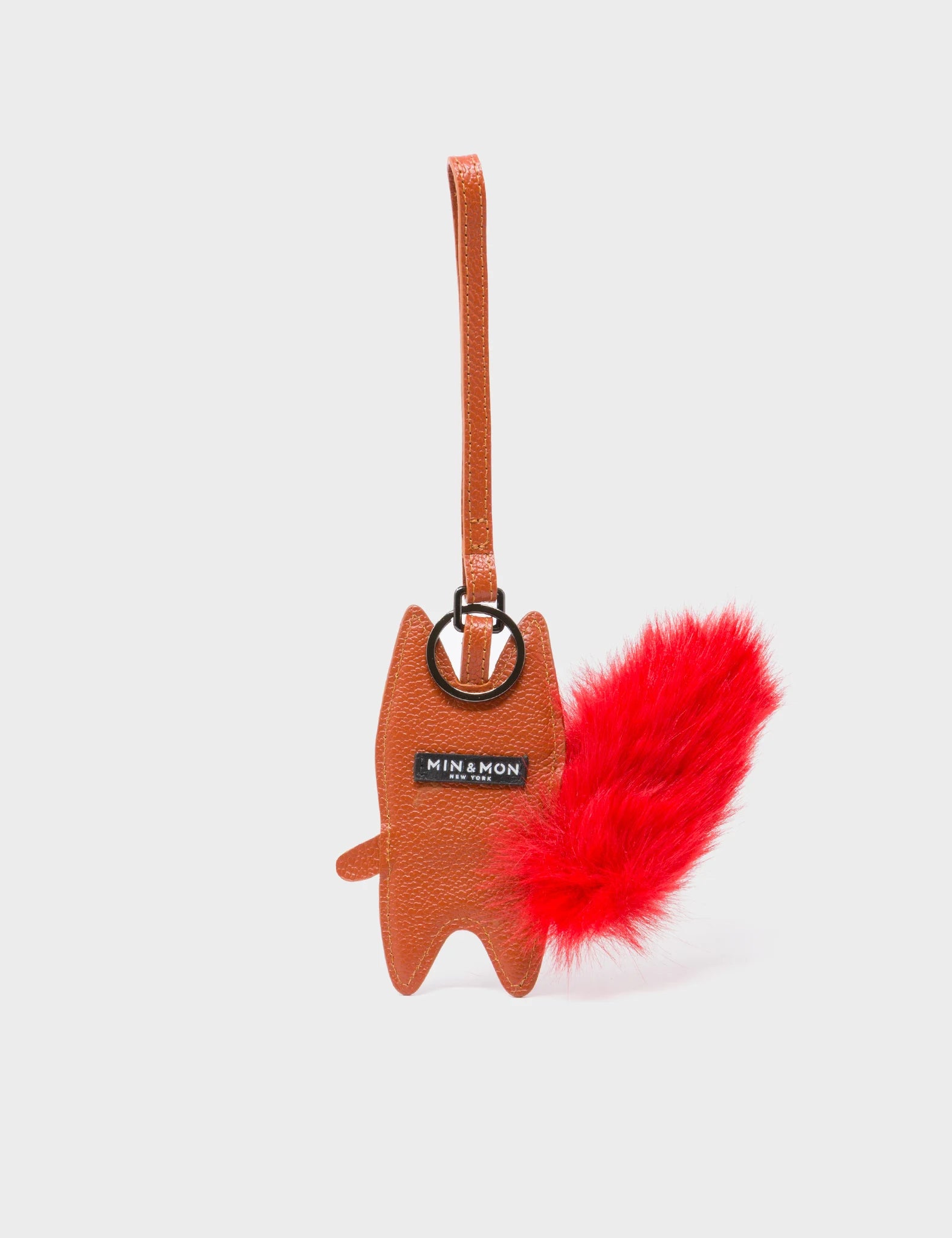 Flufftail - Baked City Brown Leather Bag Charm - Back