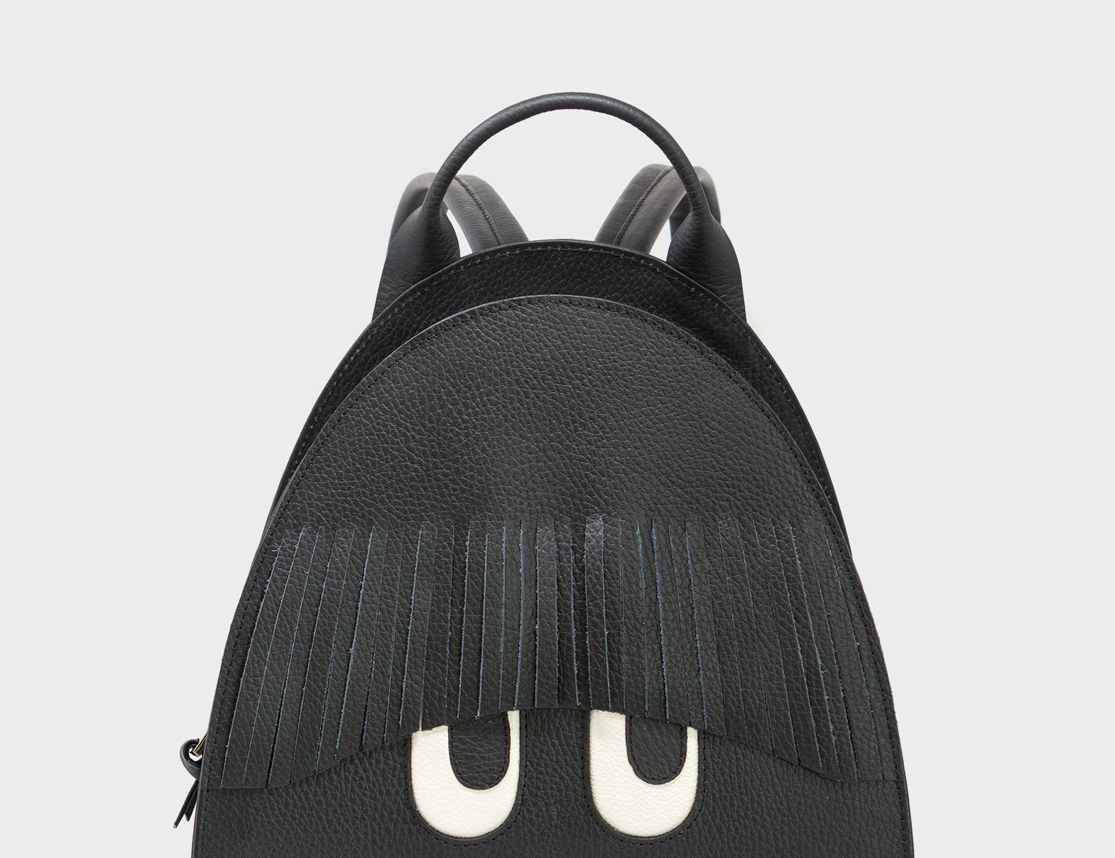 Atsuko The Drop Leather Backpack - Classic Black - Front View