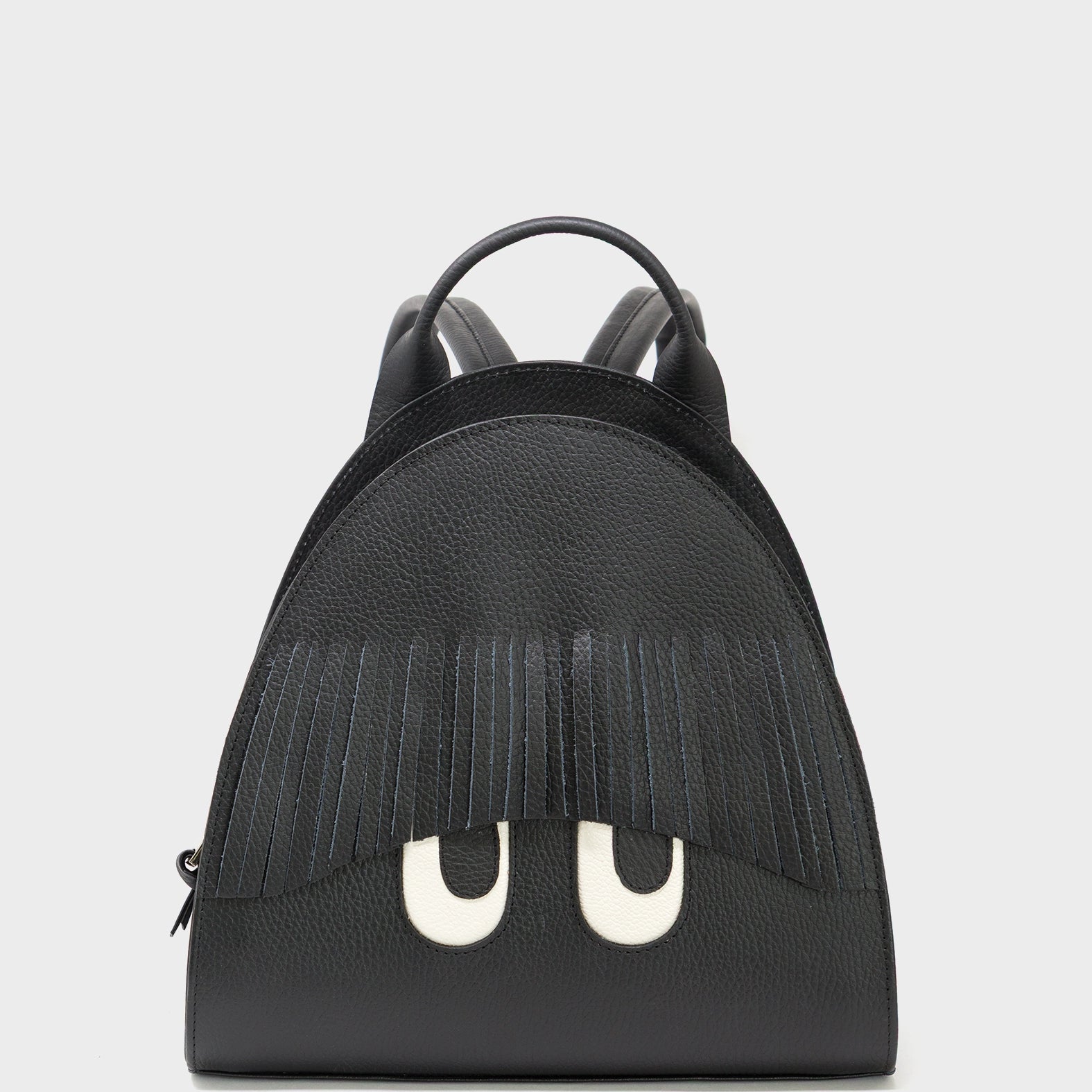 Atsuko The Drop Leather Backpack - Classic Black - Front View