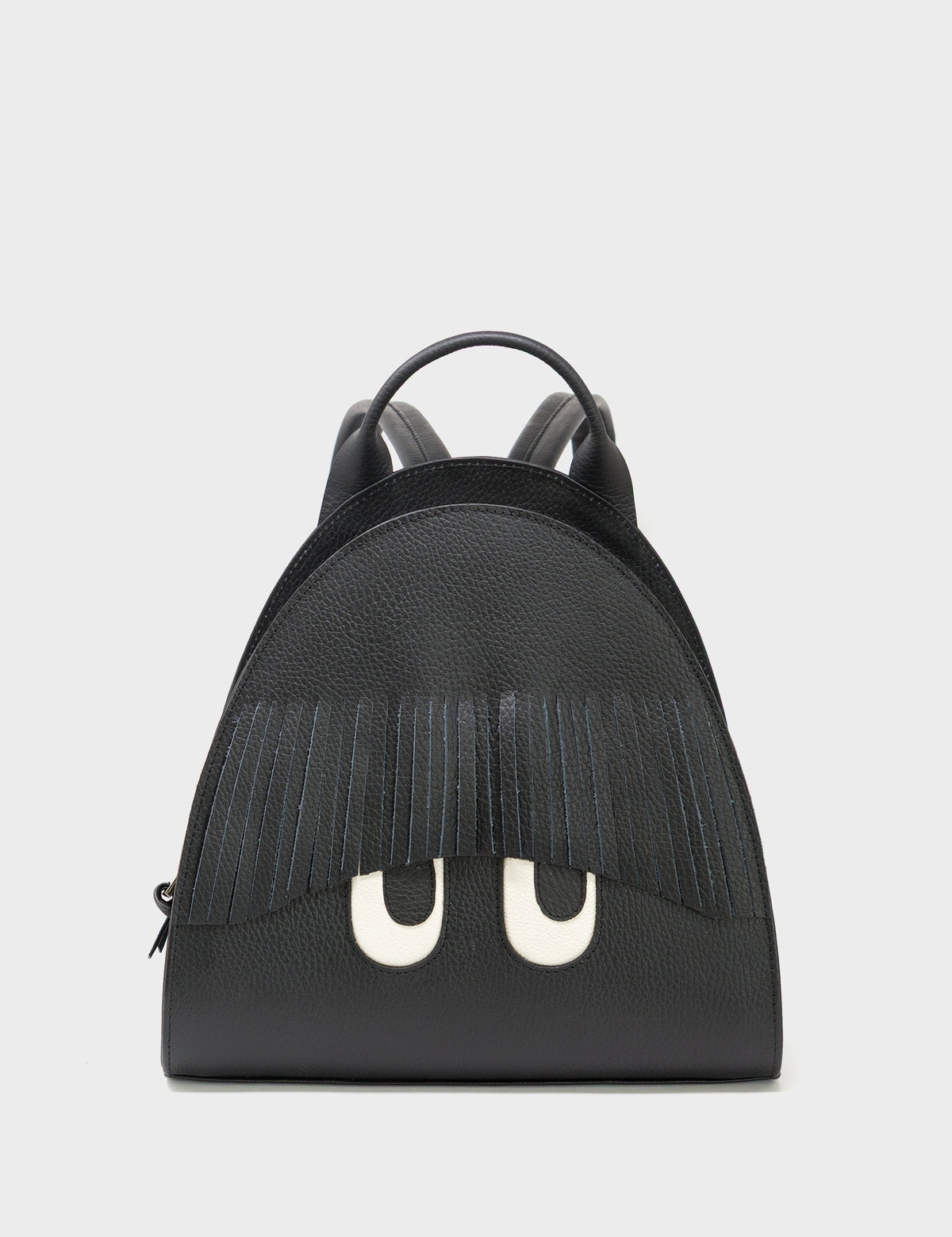 Atsuko The Drop Leather Backpack - Classic Black - Front View