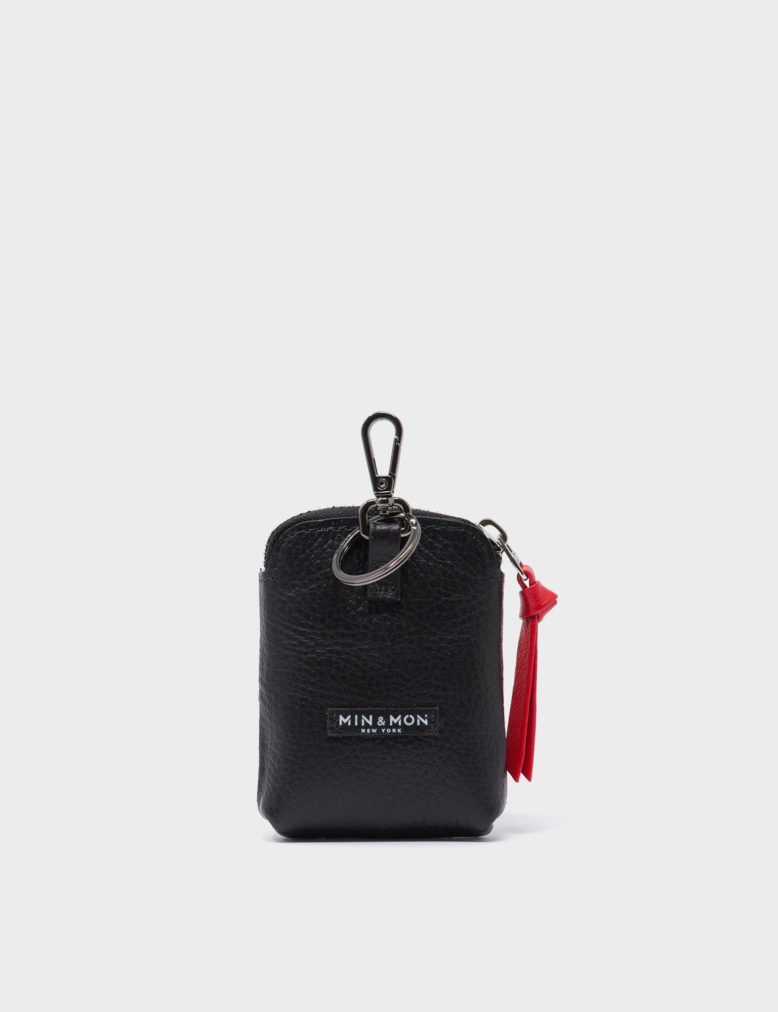 Florence Pouch Charm - Eggshell Blue Leather Keychain Eye Applique - Back