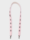 Detachable Parfait Pink Leather Shoulder Strap - All Over Eyes Embroidery