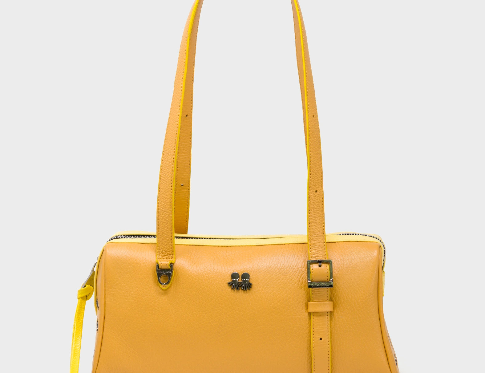 Esther Golden Glow Satchel Mini Bag - All Over Eyes Embroidery - Front view