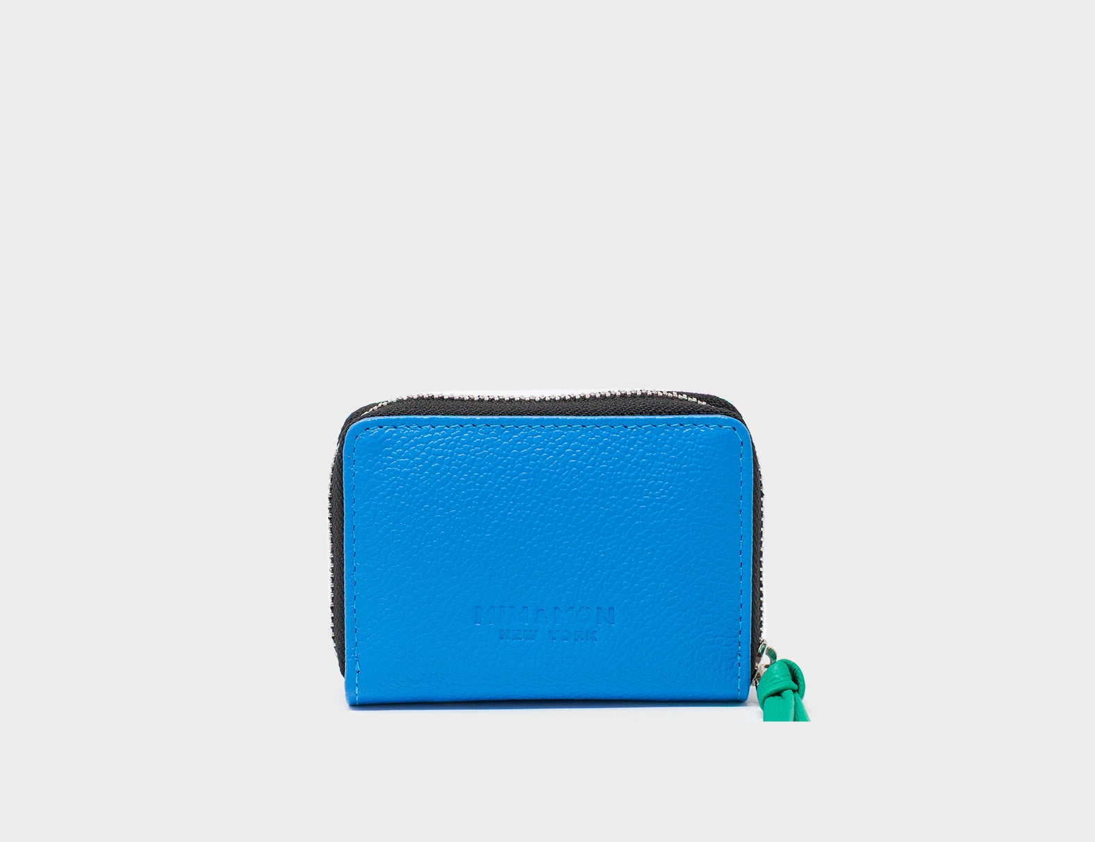 Frodo Ibiza Blue Leather Zip Around Wallet - Floralia Print - Back