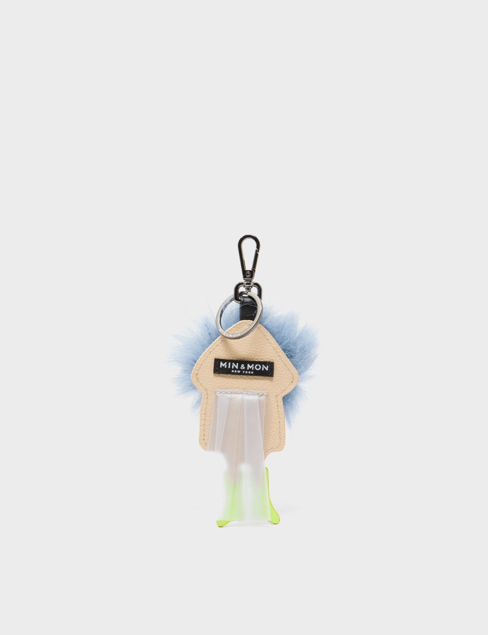 Monster Charm - Light Blue Faux Fur and Sharp Green Leather Boots - Back