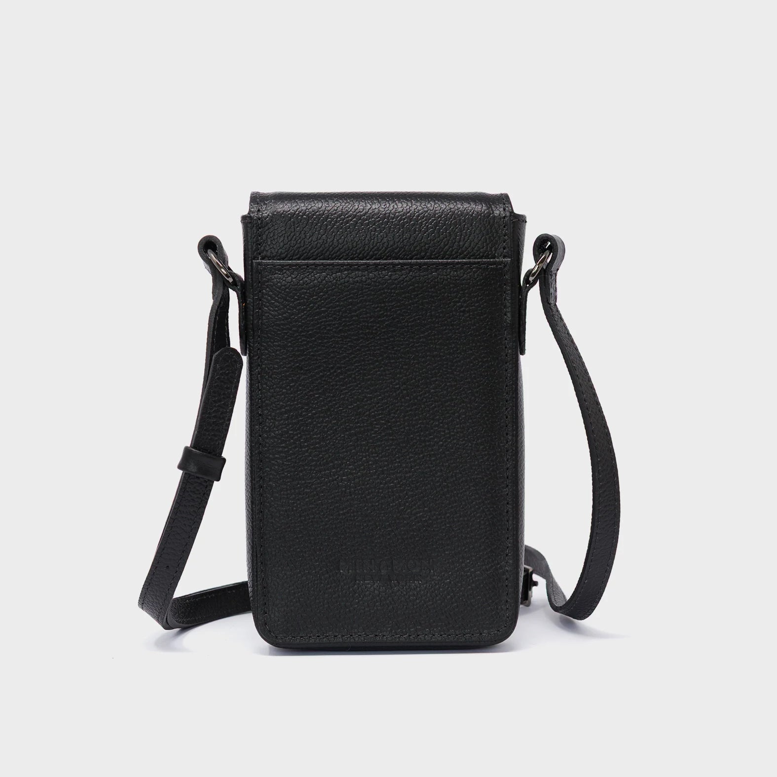 Max Black Cellphone Crossbody Pouch - Cubes Print - back