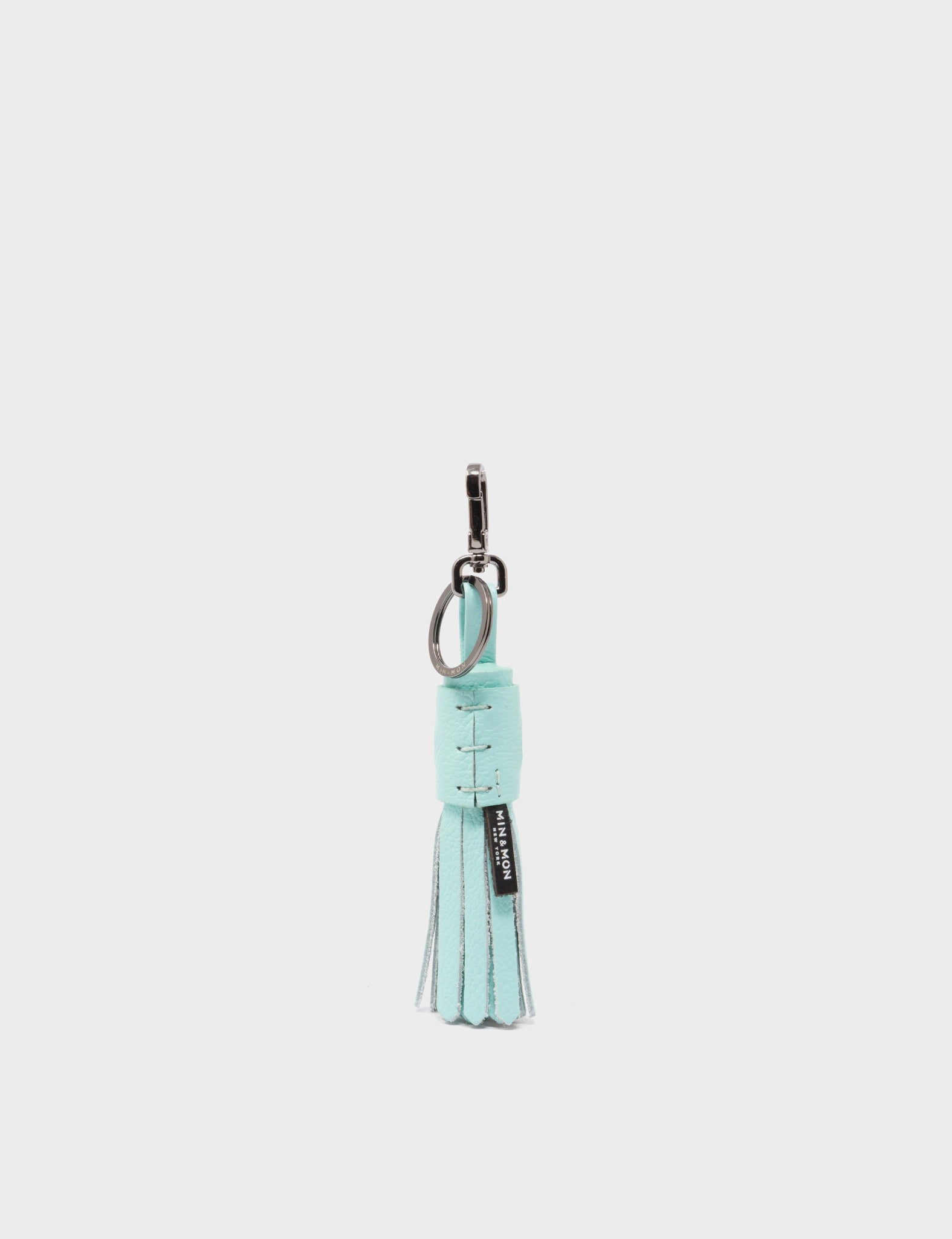 Callie Marie Hue Charm - Eggshell Blue Leather Keychain - Back