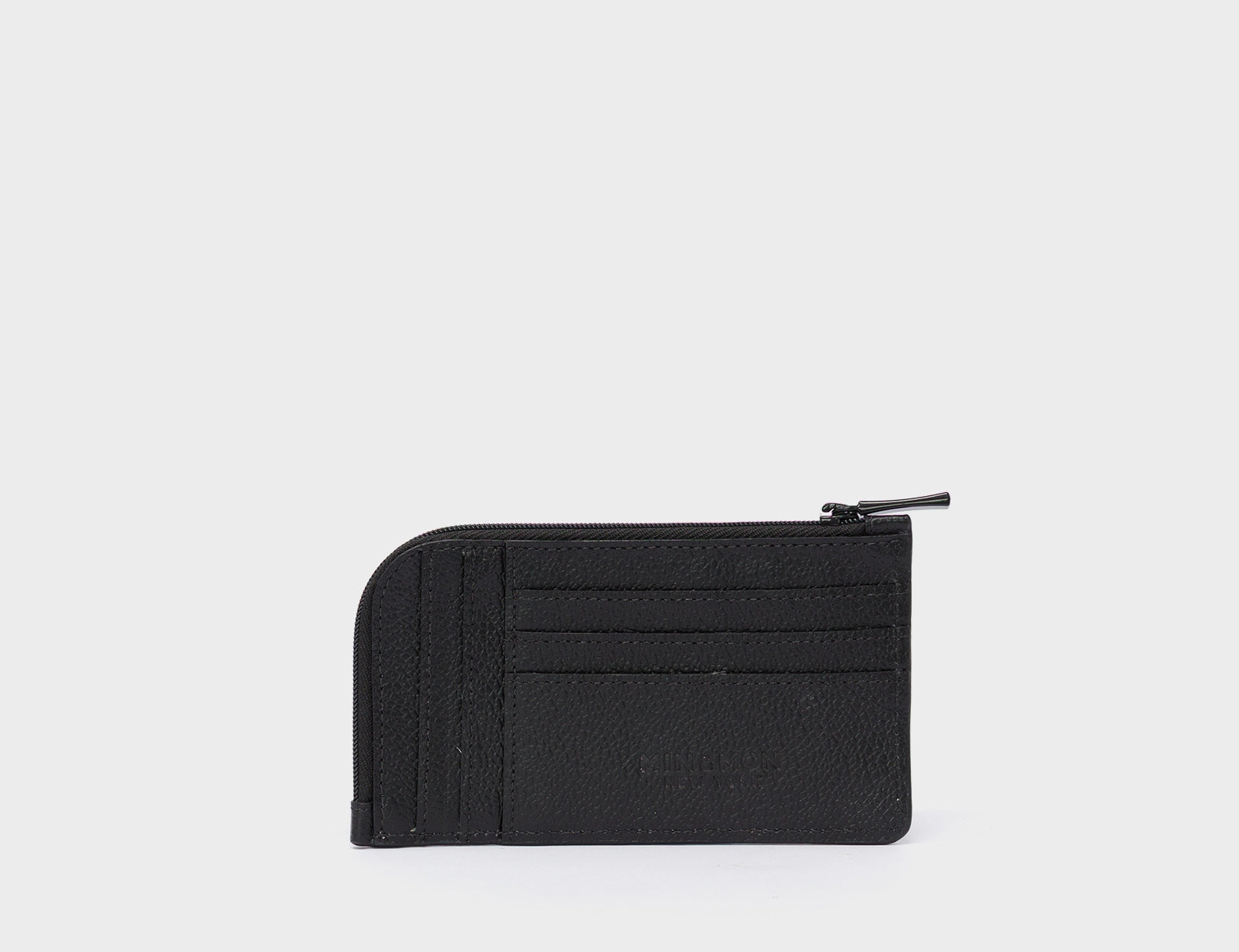 Fausto Black Leather Zip-around Cardholder - Tiger and Snake Design - Back