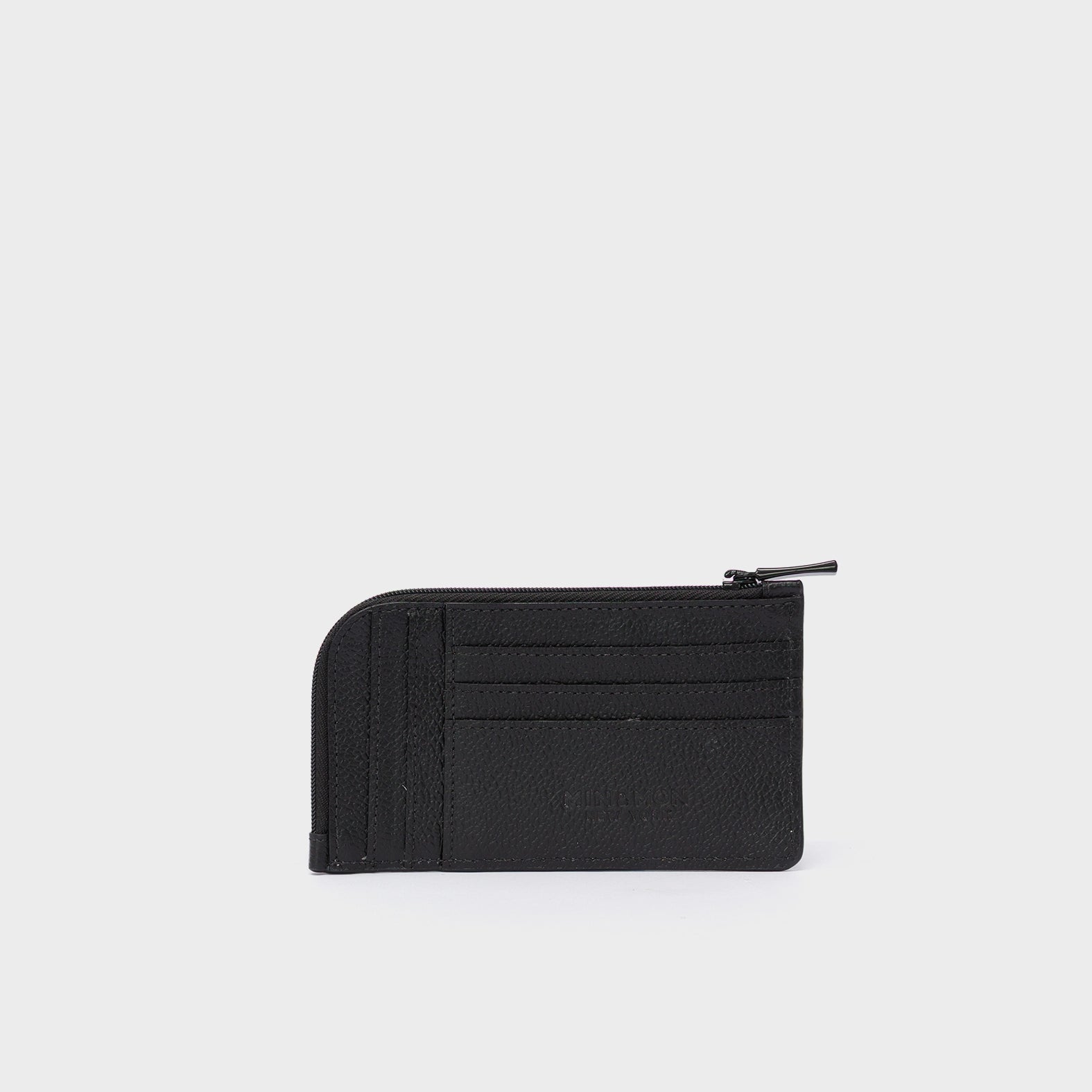 Fausto Black Leather Zip-around Cardholder - Tiger and Snake Design - Back