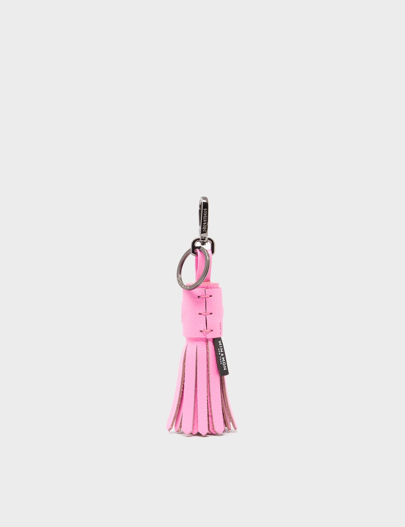 Callie Marie Hue Charm - Taffy Pink Leather Keychain - Back
