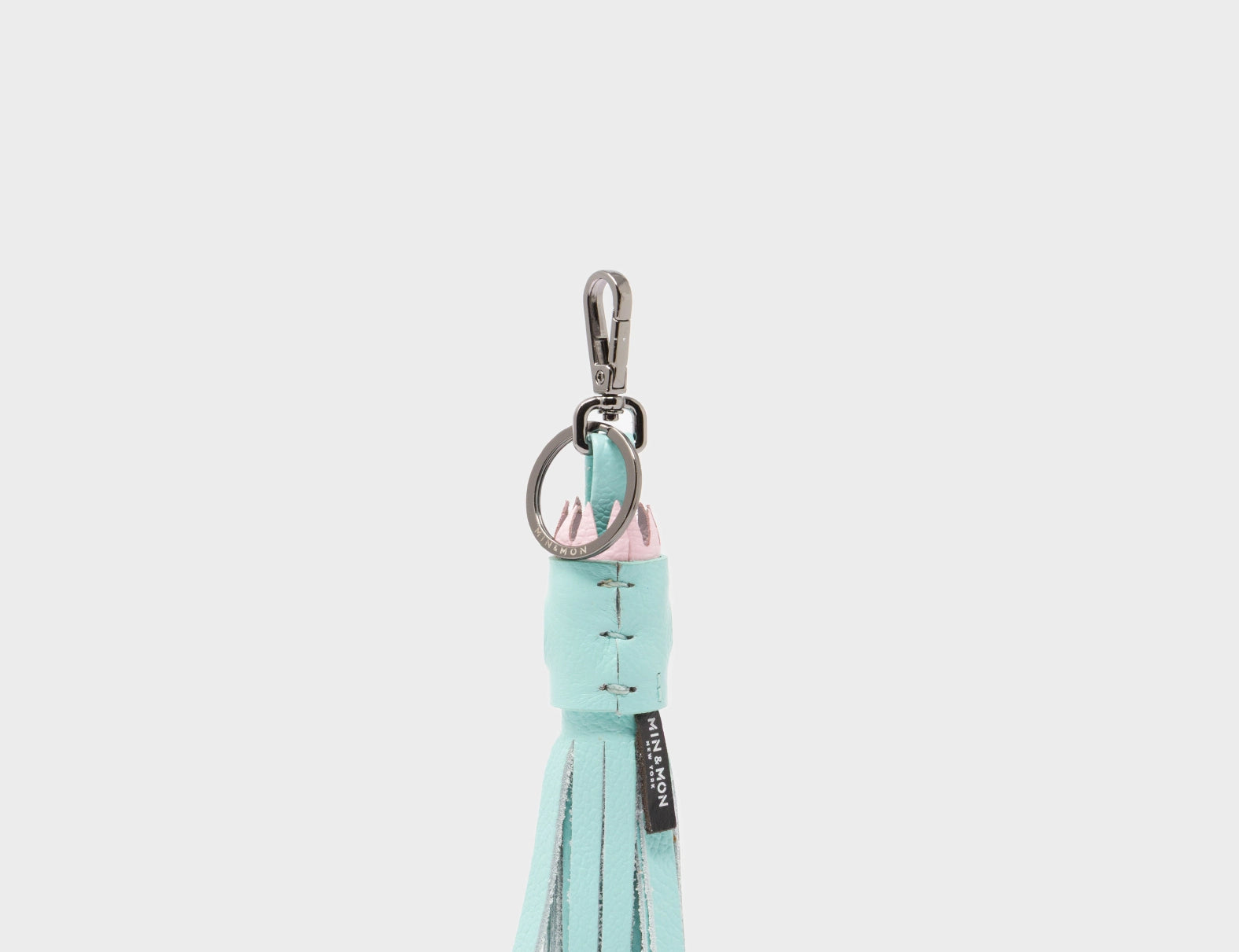 Queen Callie Marie Charm - Eggshell Blue Leather Keychain - Back