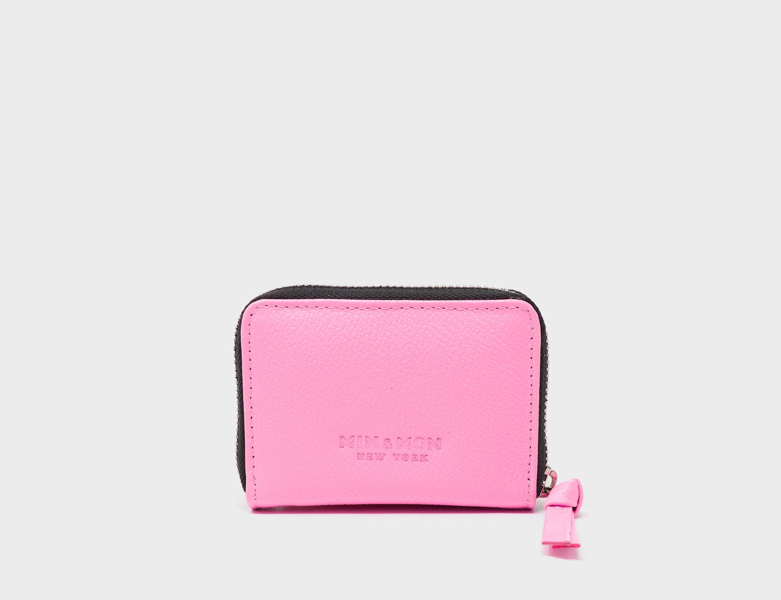 Frodo Bubblegum Pink Leather Zip Around Wallet - Studs Pattern - Back