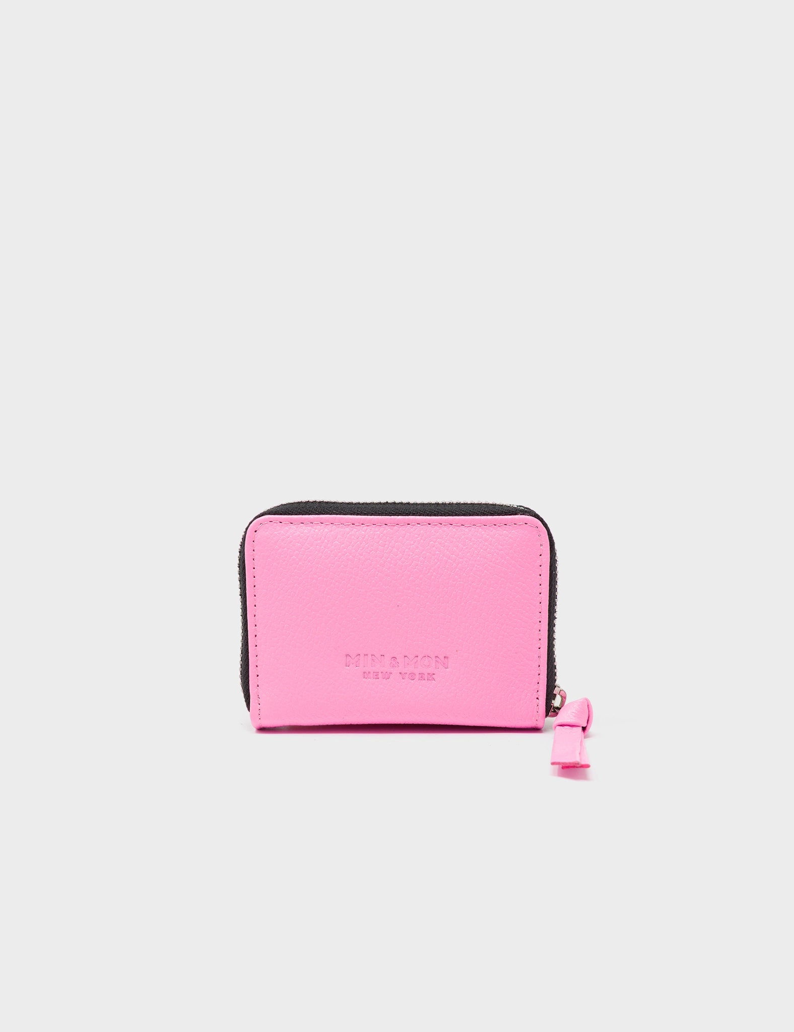 Frodo Bubblegum Pink Leather Zip Around Wallet - Studs Pattern - Back