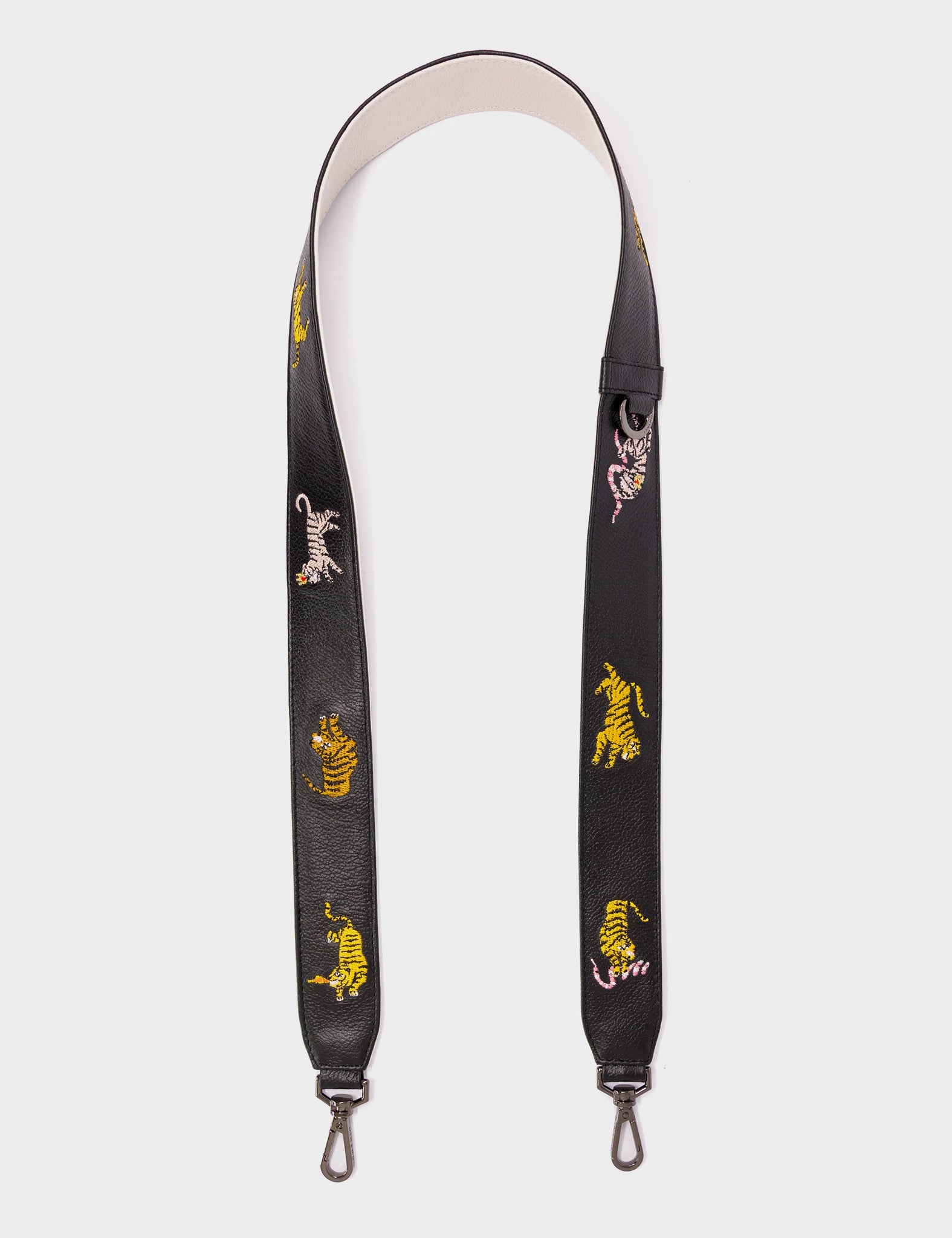 Detachable Black Leather Shoulder Strap - Retrotiger Embroidery  - How To Use It