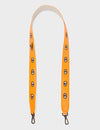 Detachable Flamingo Orange Leather Shoulder Strap - All Over Eyes Embroidery