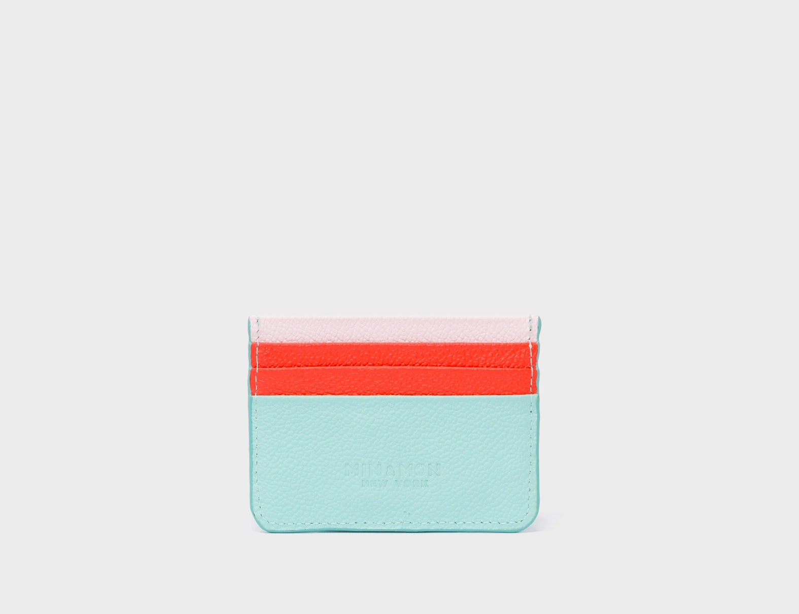 Filium Eggshell Blue Leather Cardholder - Classic Eye and Heart Applique - Back