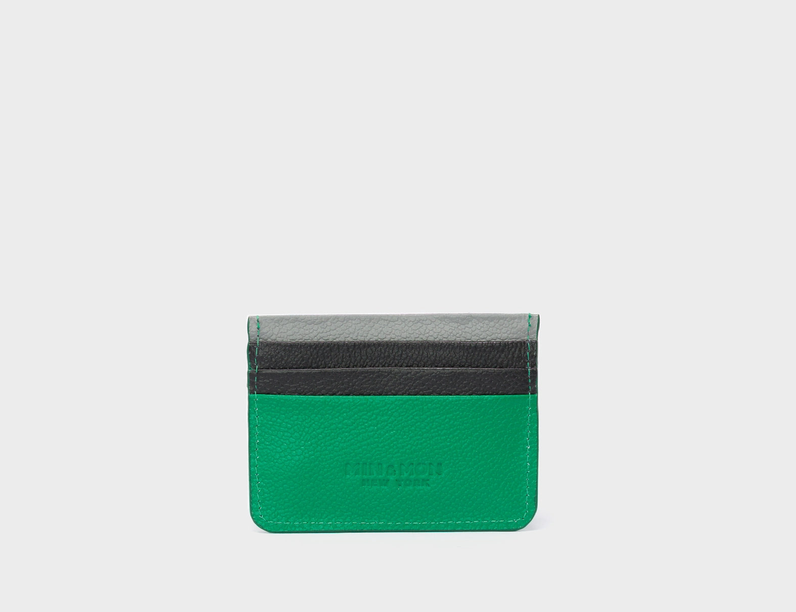 Filium Irish Green Leather Cardholder - Floralia Embroidery - Back
