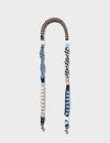 Detachable Shoulder Strap - Beige, Black and Light Blue Handwoven Paracord