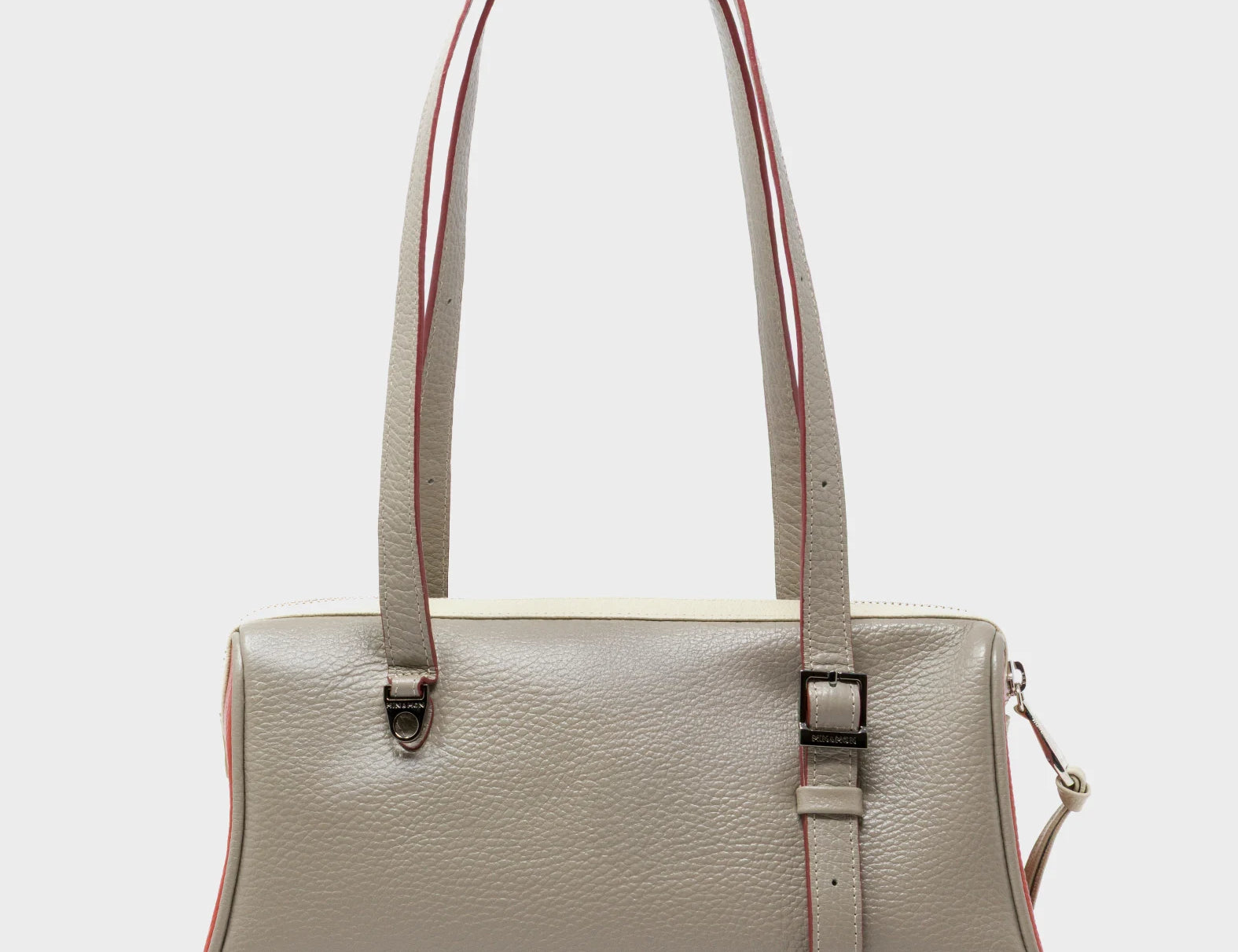 Esther Tuffet Brown Satchel Mini Bag - All Over Eyes Embroidery - front