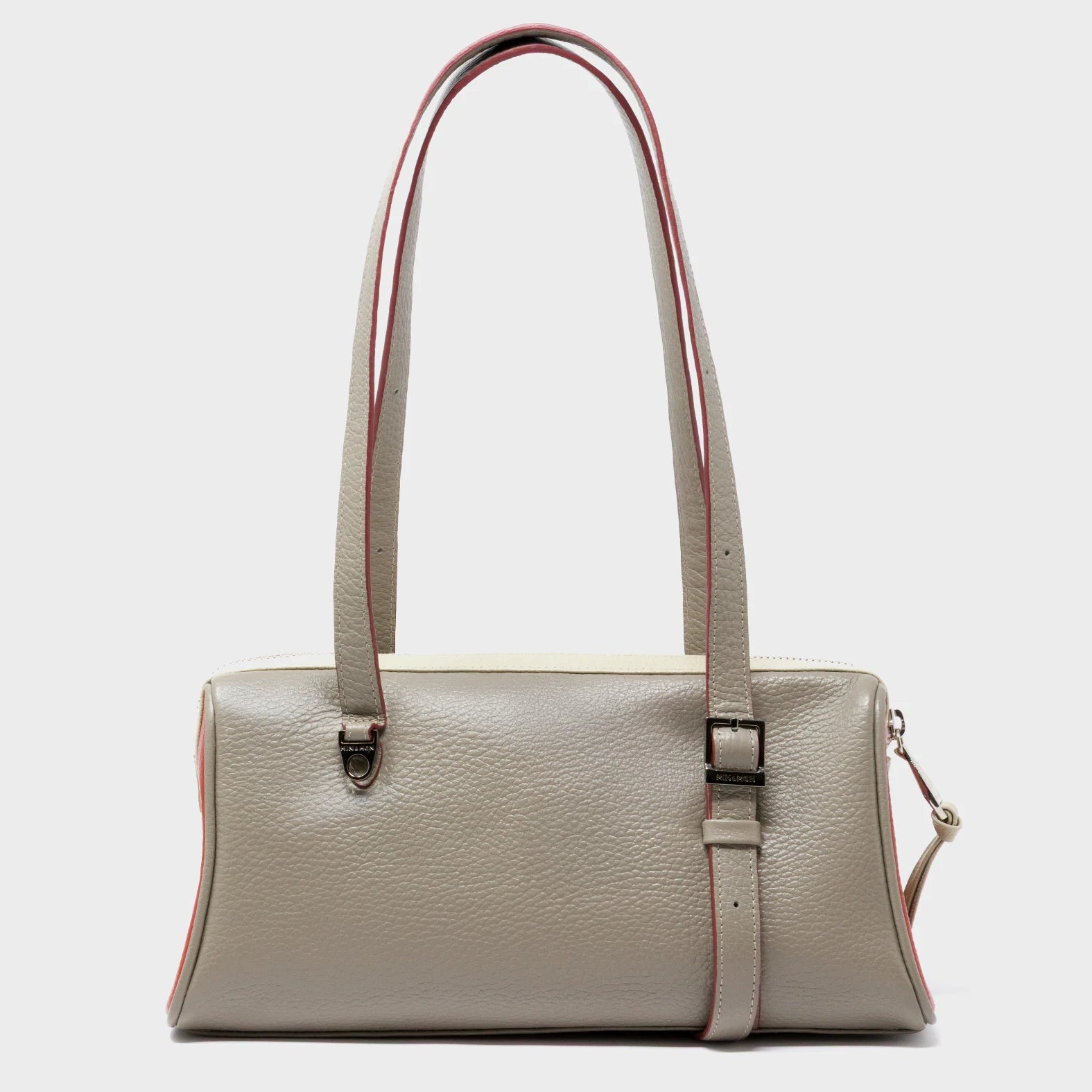 Esther Tuffet Brown Satchel Mini Bag - All Over Eyes Embroidery - front