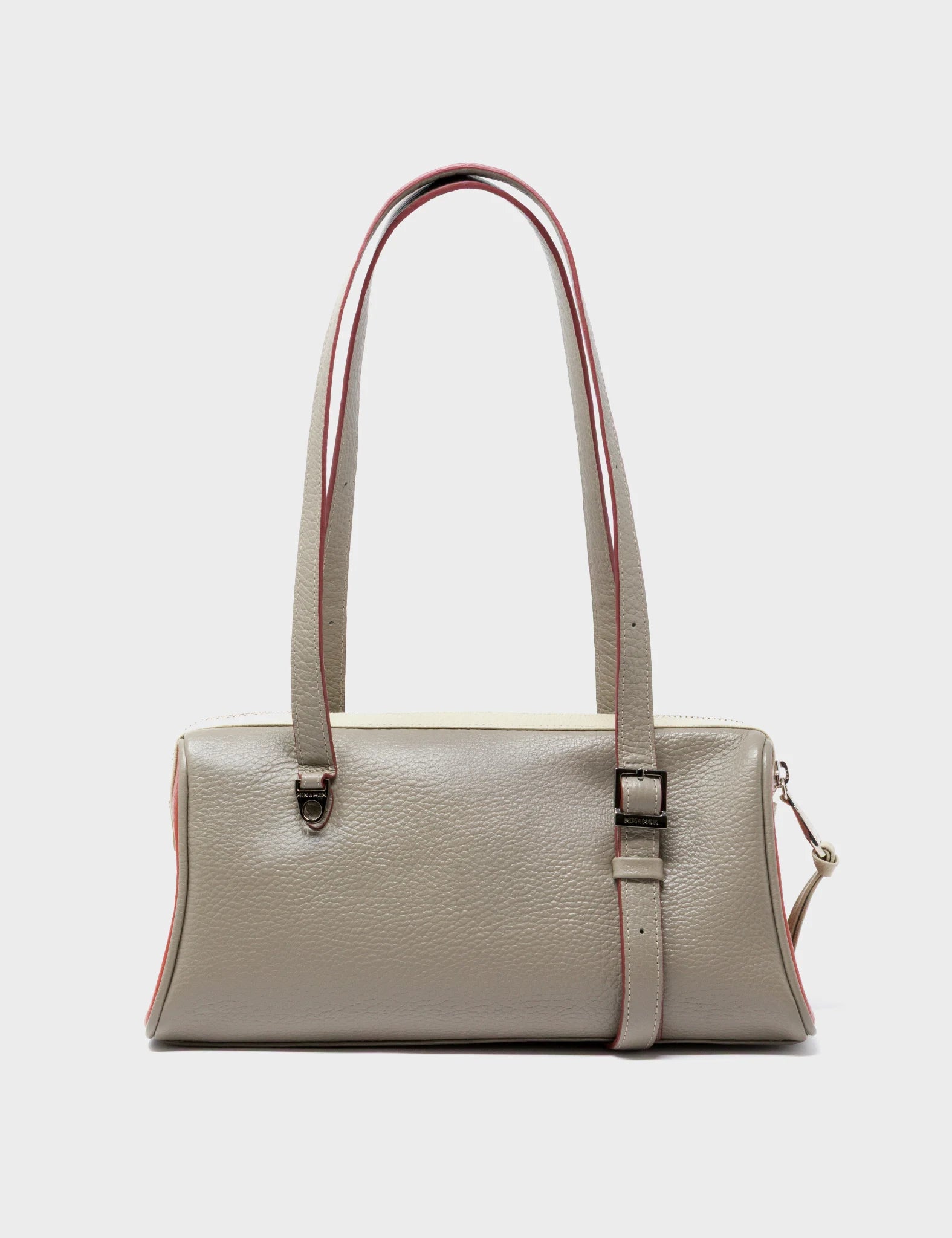 Esther Tuffet Brown Satchel Mini Bag - All Over Eyes Embroidery - front