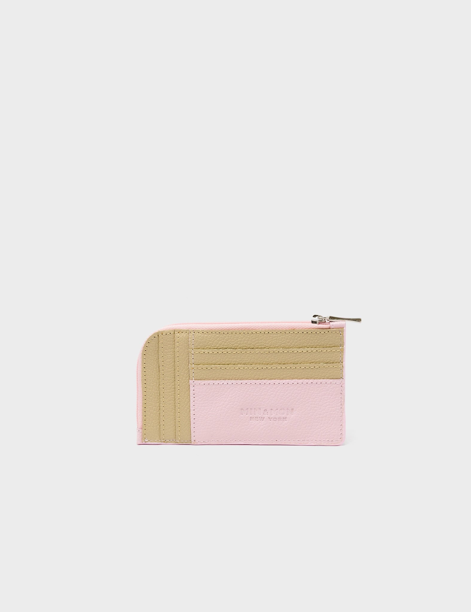Fausto Parfait Pink Leather Zip-around Cardholder - Creatures of the Future Design - Back