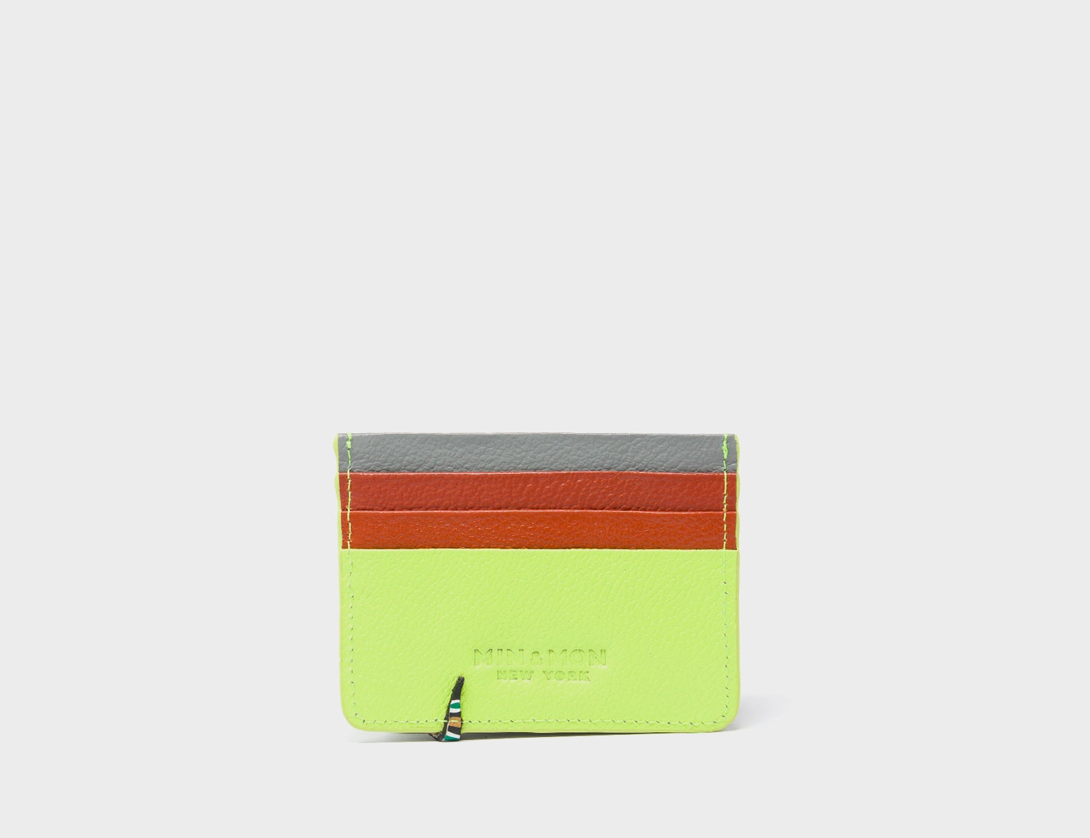 Filium Sharp Green Leather Cardholder - Paw Applique - Back