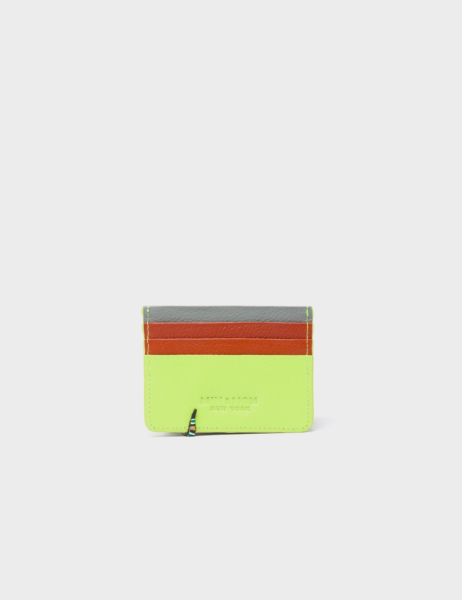 Filium Sharp Green Leather Cardholder - Paw Applique - Back