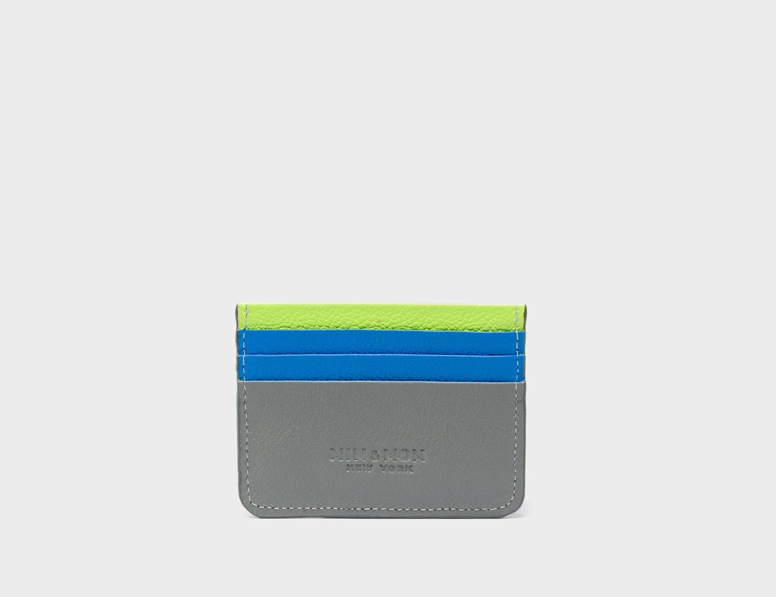 Filium Light Gray Leather Cardholder - Floralia Embroidery - back