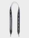 Detachable Black Leather Shoulder Strap - All Over Eyes Embroidery