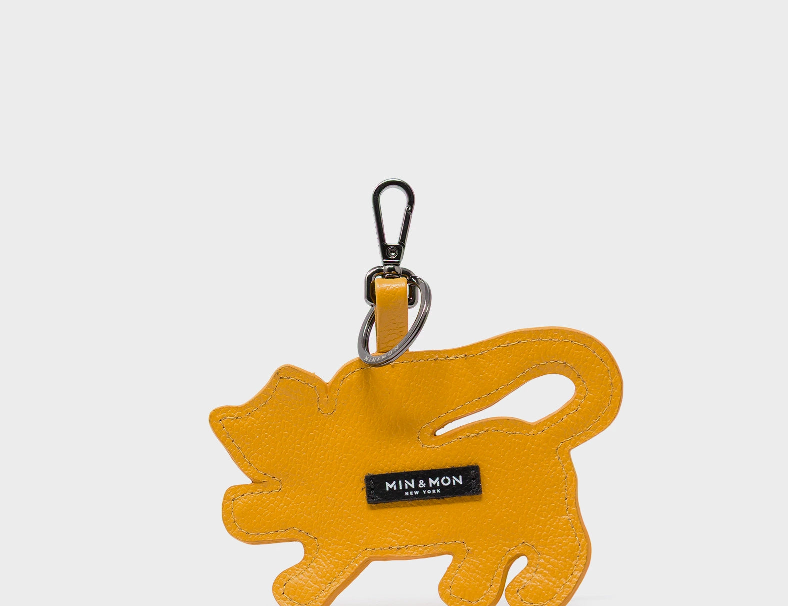Theo the Tiger - Golden Glow Leather Keychain - Back