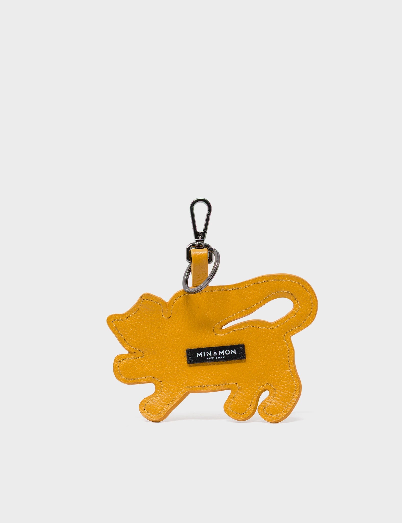 Theo the Tiger - Golden Glow Leather Keychain - Back