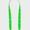 Detachable Neon Green Leather Shoulder Strap - All Over Eyes Embroidery - Open View