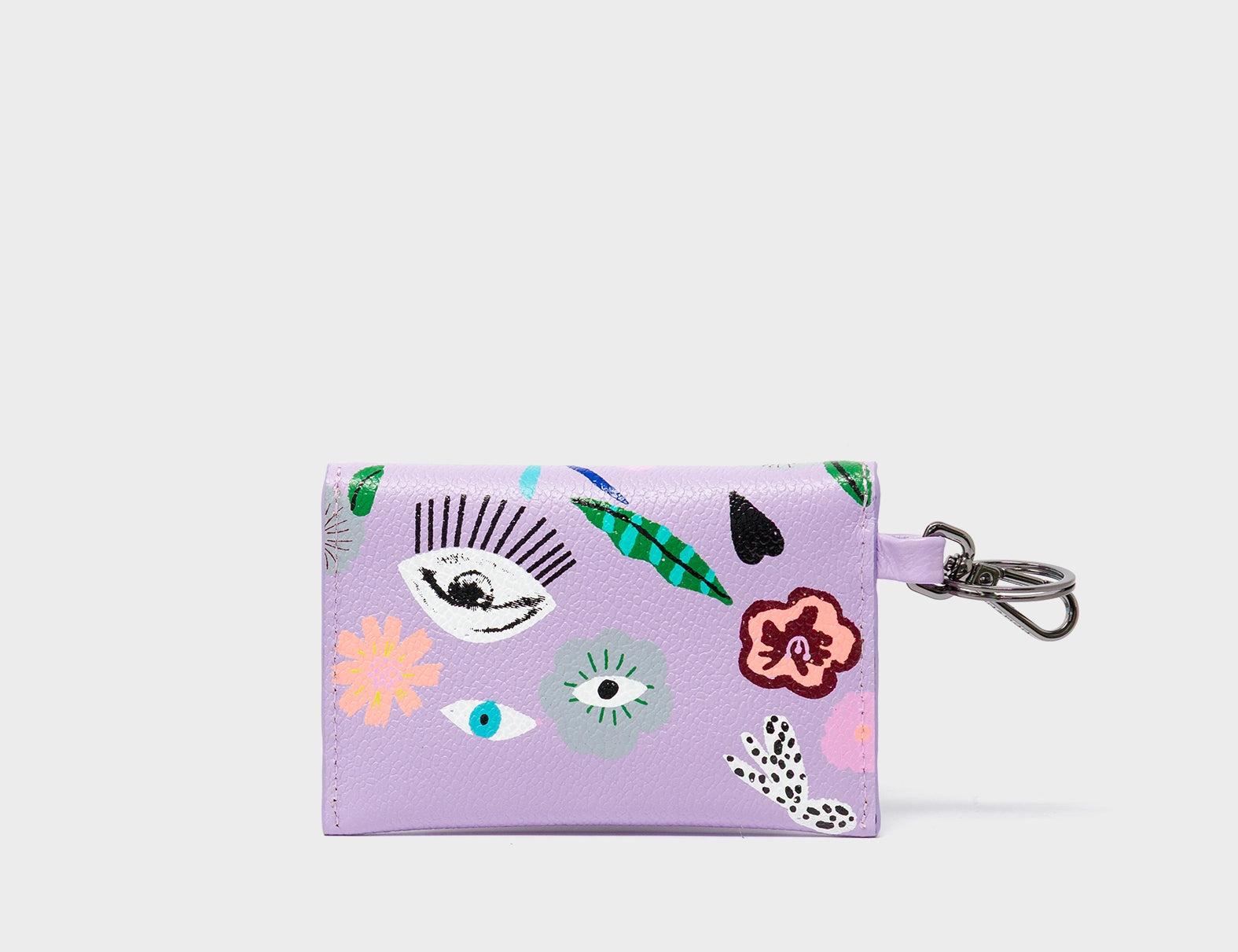 Fabian Lavender Leather Wallet - Floralia Design - Back