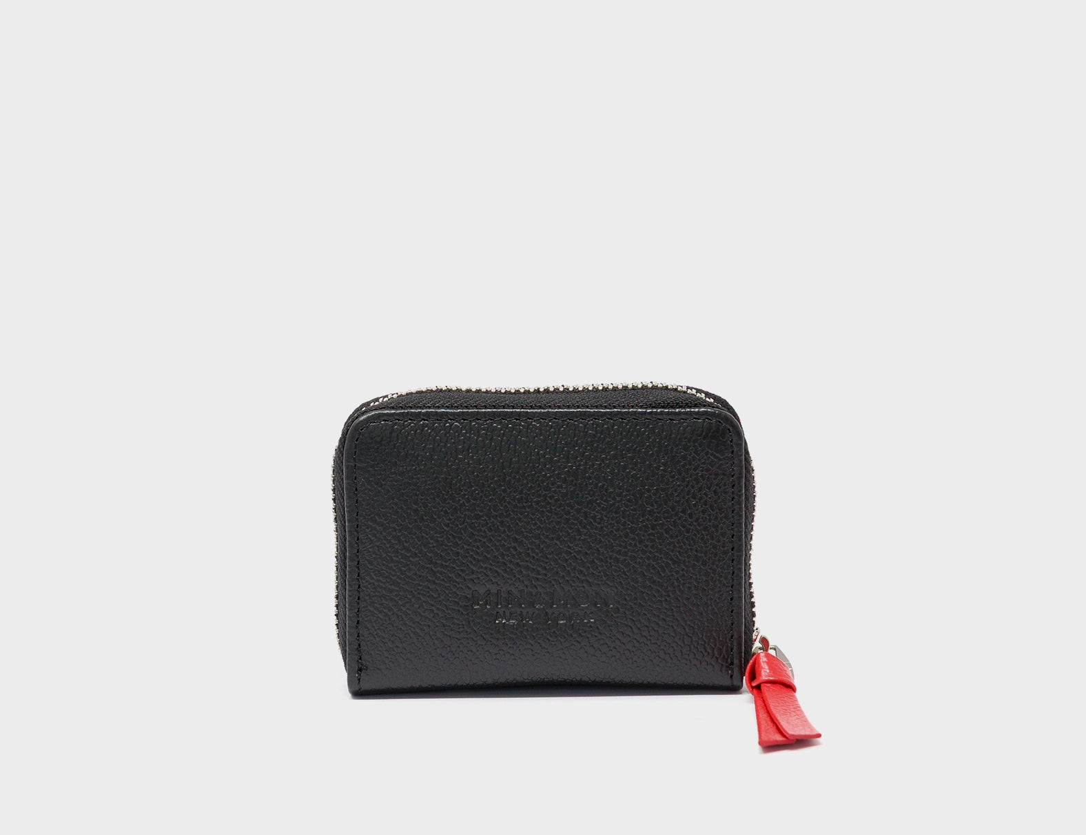 Frodo Black Leather Zip Around Wallet - Floralia Print - Back