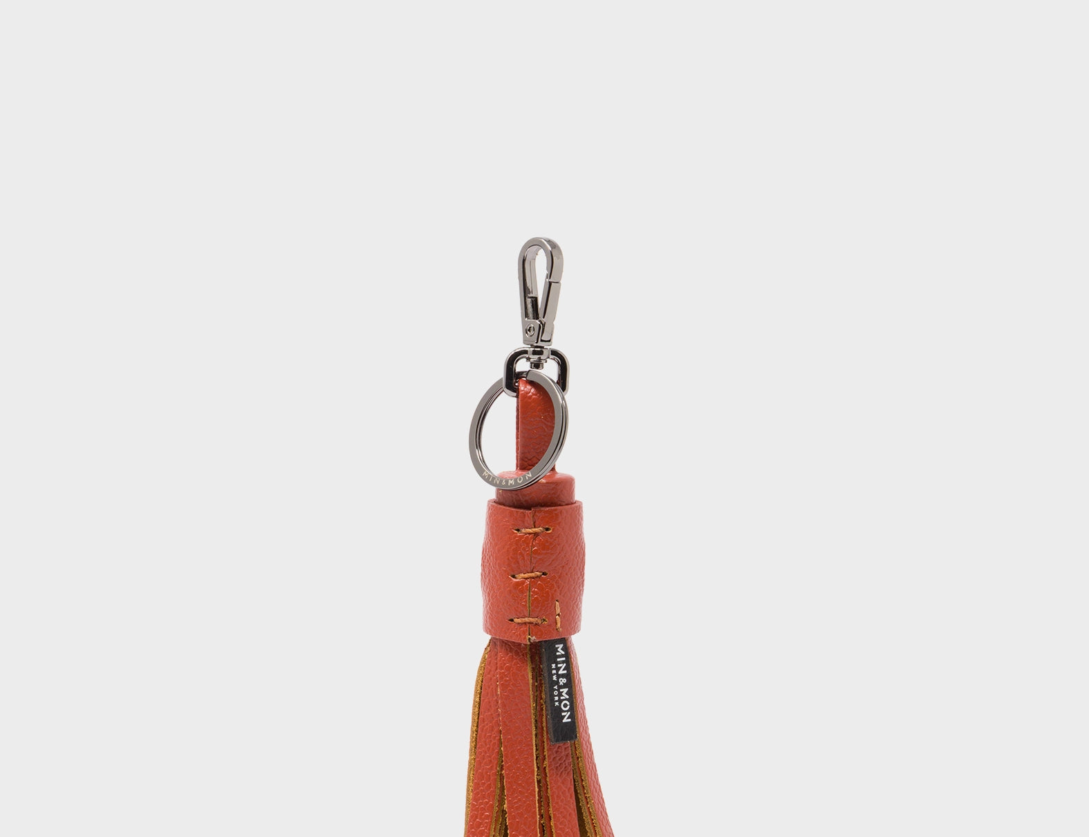 Callie Marie Hue Charm - Baked City Brown Leather Keychain - back