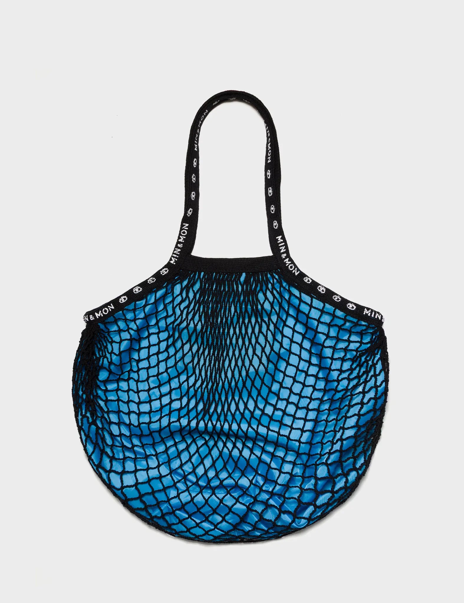 Black and Dark Blue Mesh Bag - Classified Appliques - Back