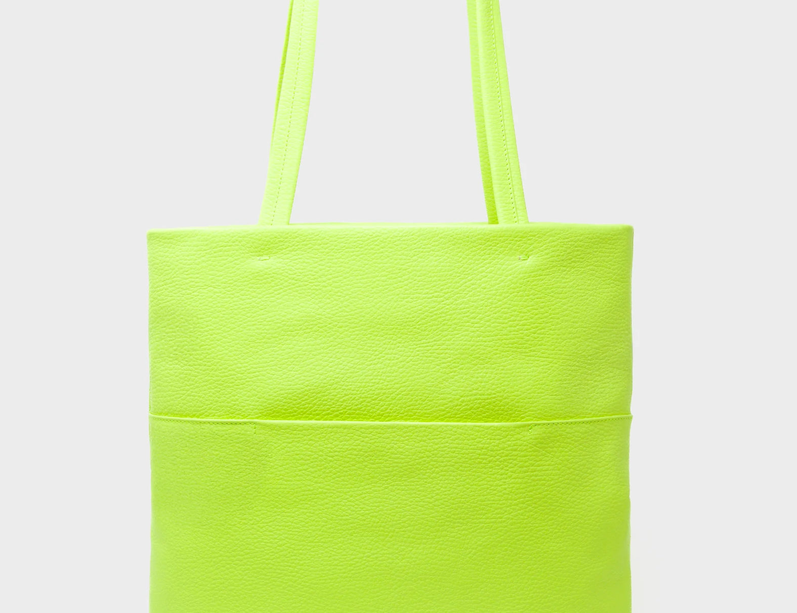 Matt Sharp Green Leather Tote Bag - Floralia Design - Back View