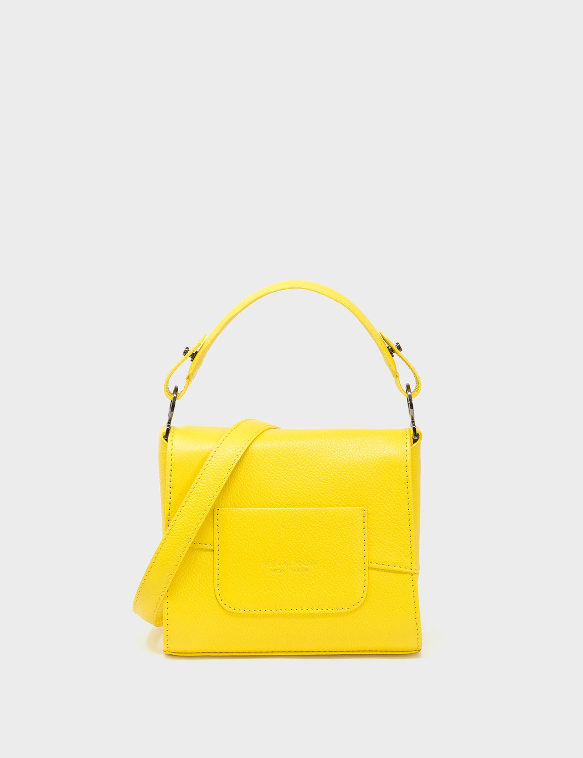Anastasio Micro Crossbody Handbag Aurora Yellow Leather - All Over Eyes Embroidery - Back view