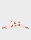 Detachable Parfait Pink Leather Shoulder Strap - All Over Eyes Embroidery