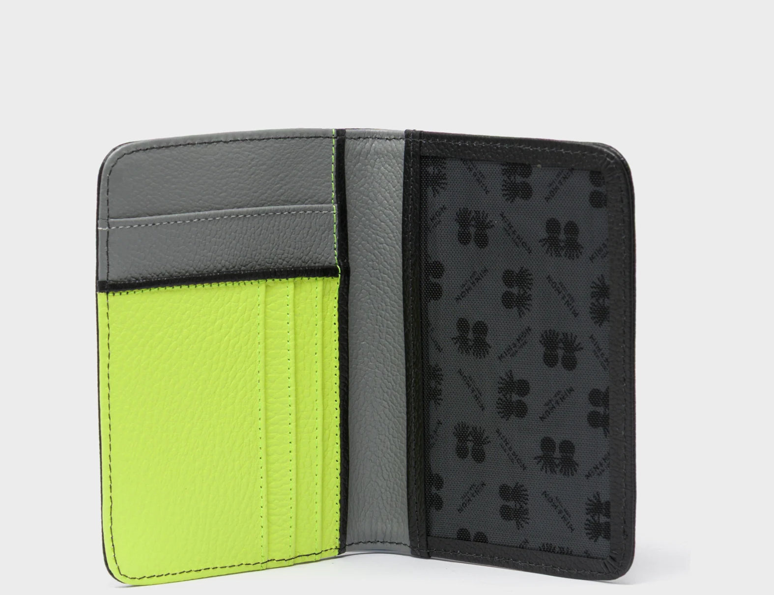 Frida Black Leather Passport Cover - Flying Tiger Embroidery - Open