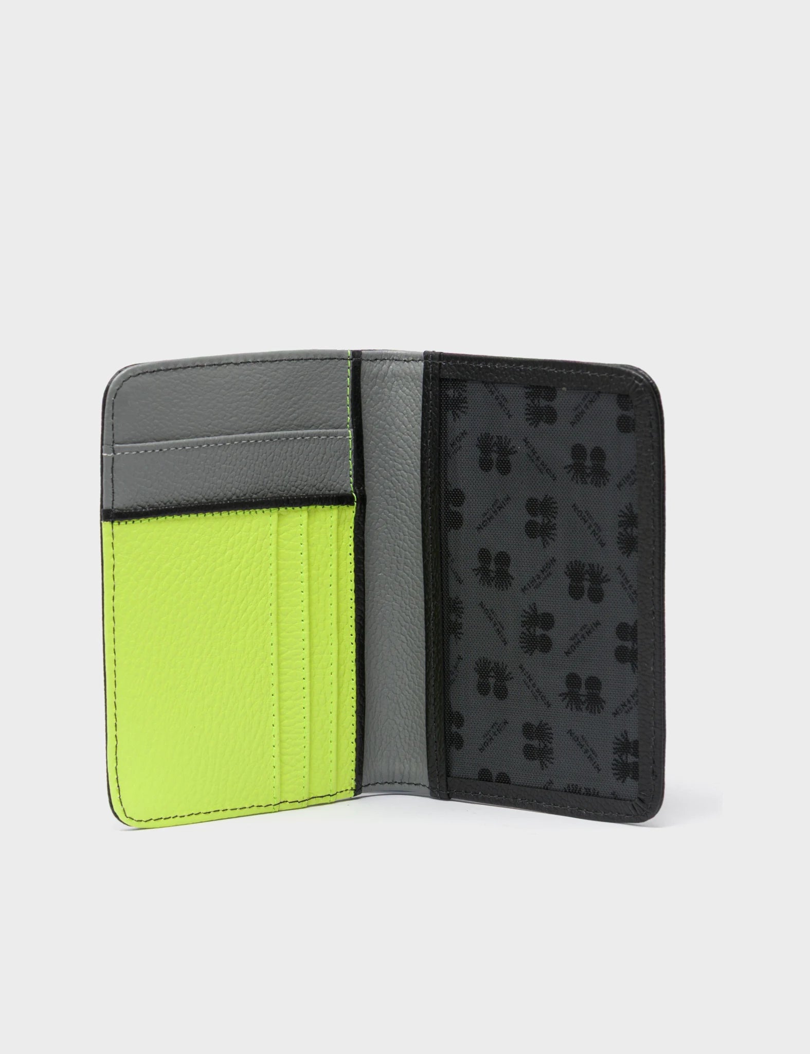 Frida Black Leather Passport Cover - Flying Tiger Embroidery - Open