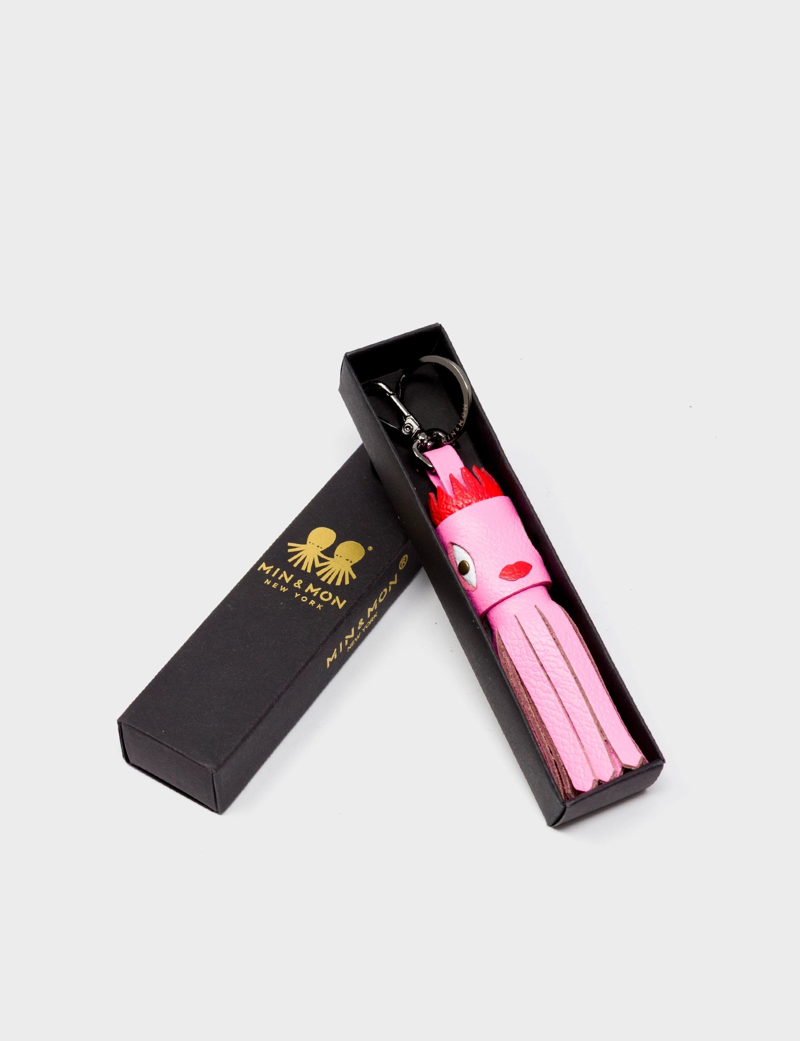 Queen Callie Marie Charm - Taffy Pink Leather Keychain - Package