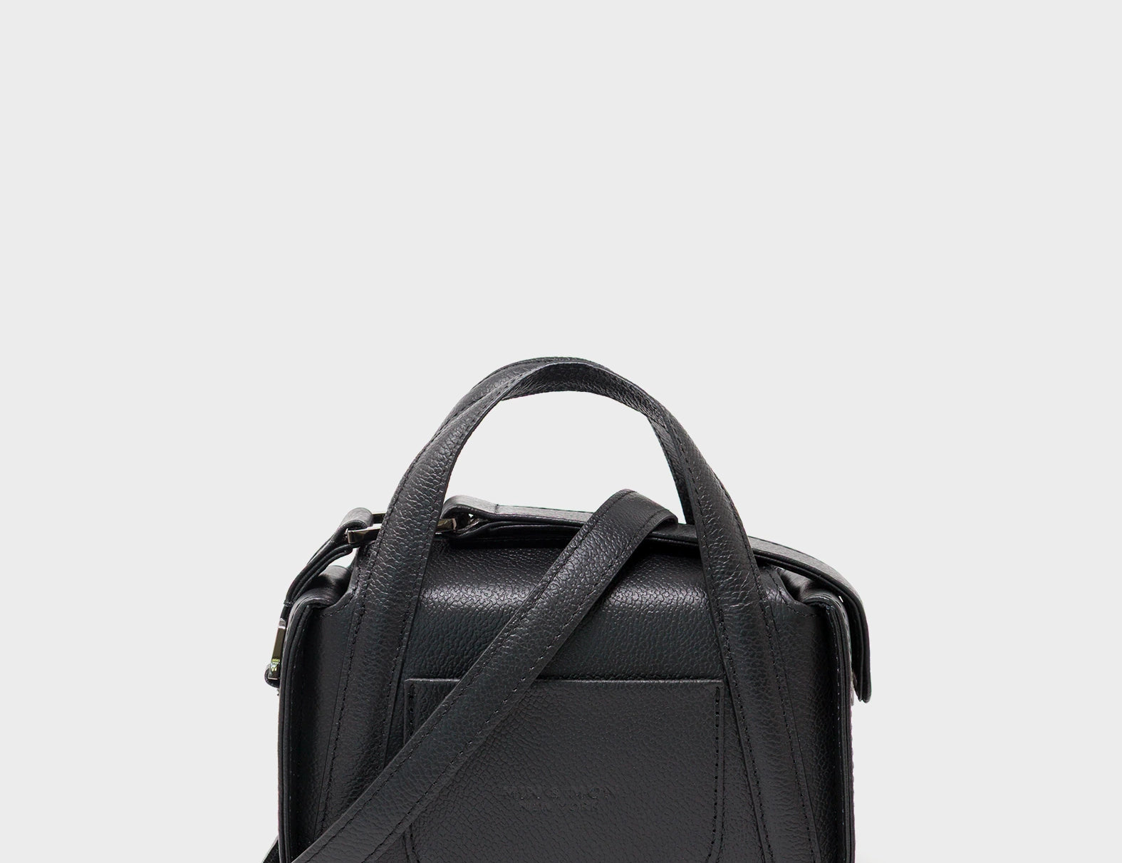 Benji Micro Crossbody Black Leather Bag - Look Up - Back View