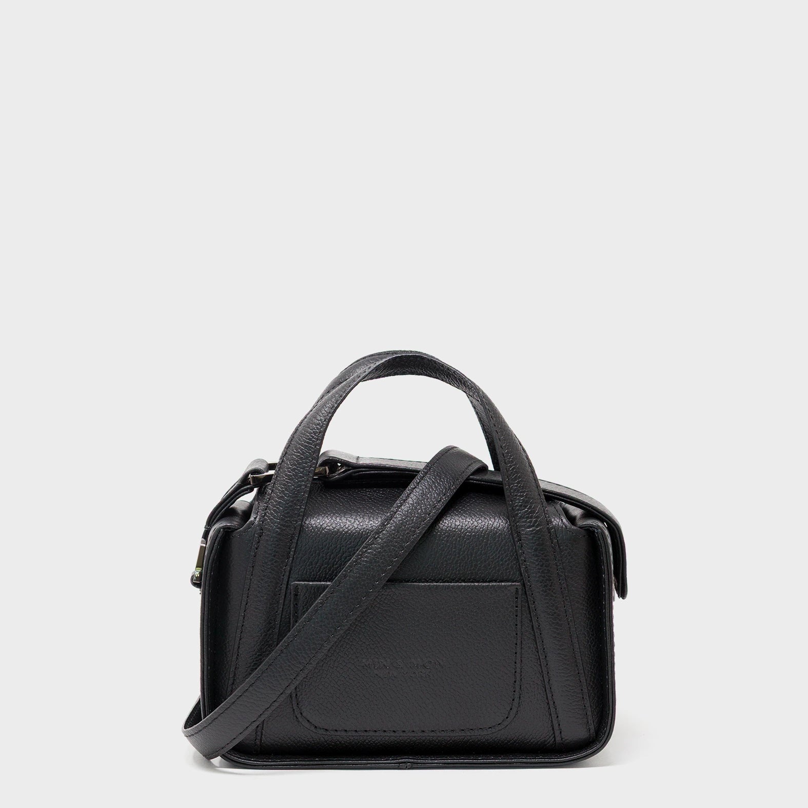 Benji Micro Crossbody Black Leather Bag - Look Up - Back View