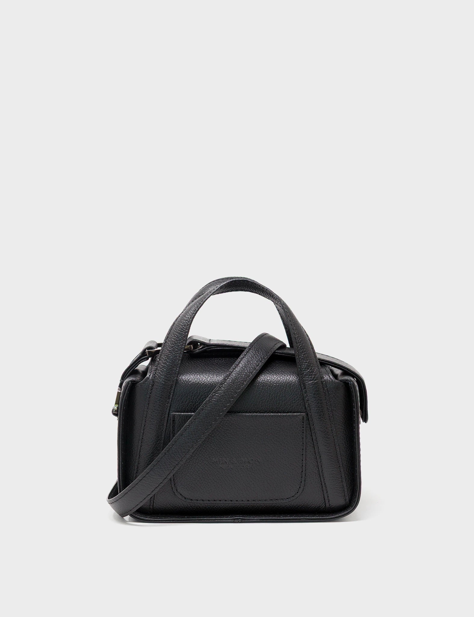 Benji Micro Crossbody Black Leather Bag - Look Up - Back View