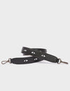 Detachable Black Leather Shoulder Strap - All Over Eyes Embroidery