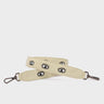 Detachable Gravel Beige Leather Shoulder Strap - All Over Eyes Embroidery  - Main