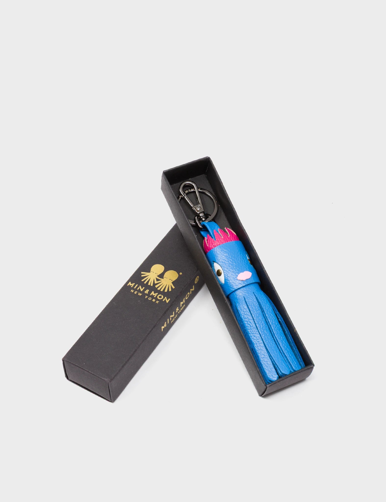 Queen Callie Marie Charm - Ibiza Blue Leather Keychain - Package