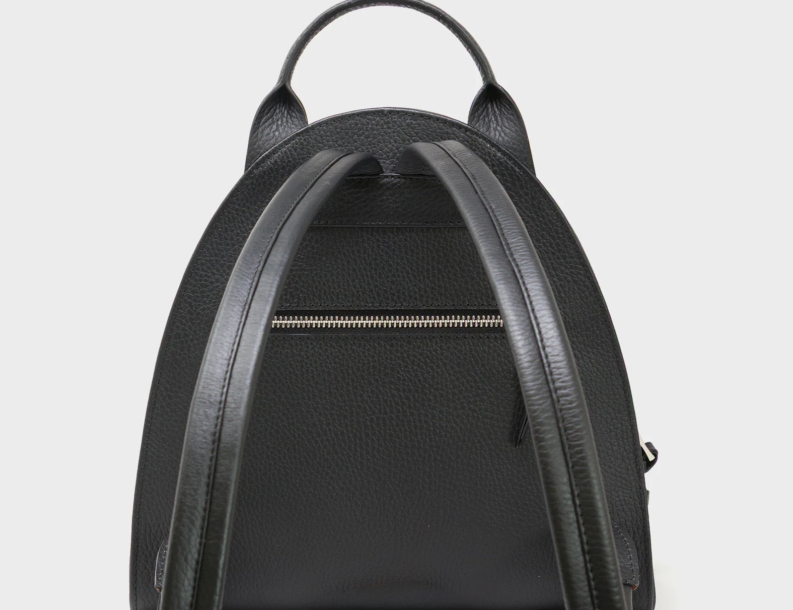Atsuko The Drop Leather Backpack - Classic Black - Back view